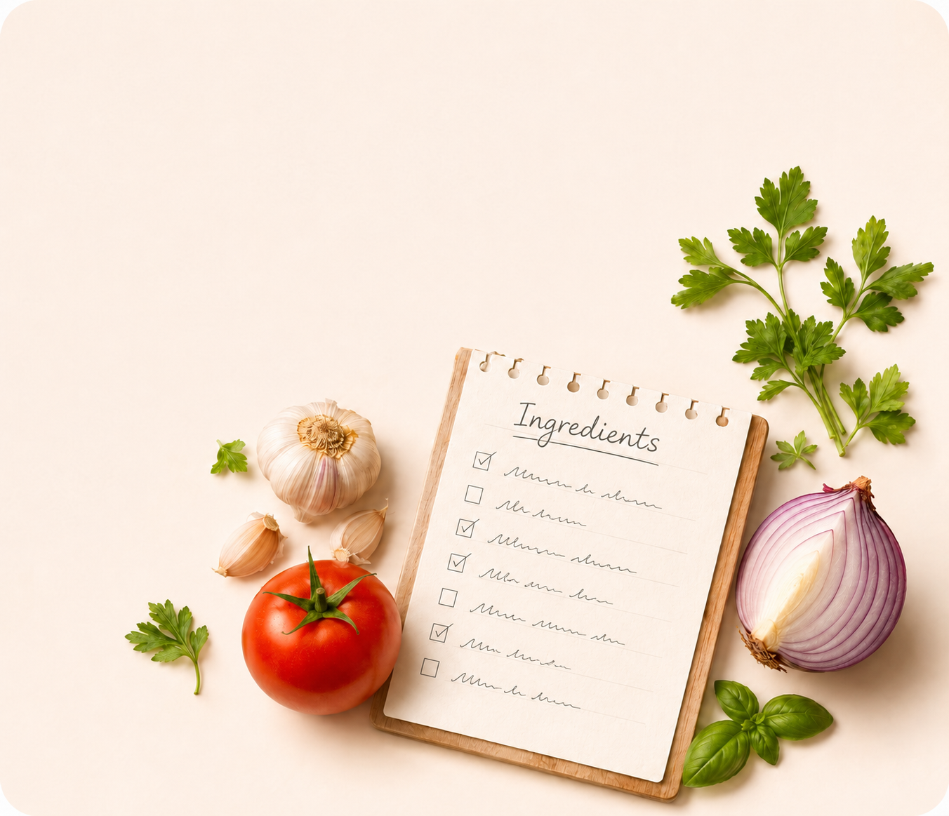 Prep — Get organised with ingredients and steps